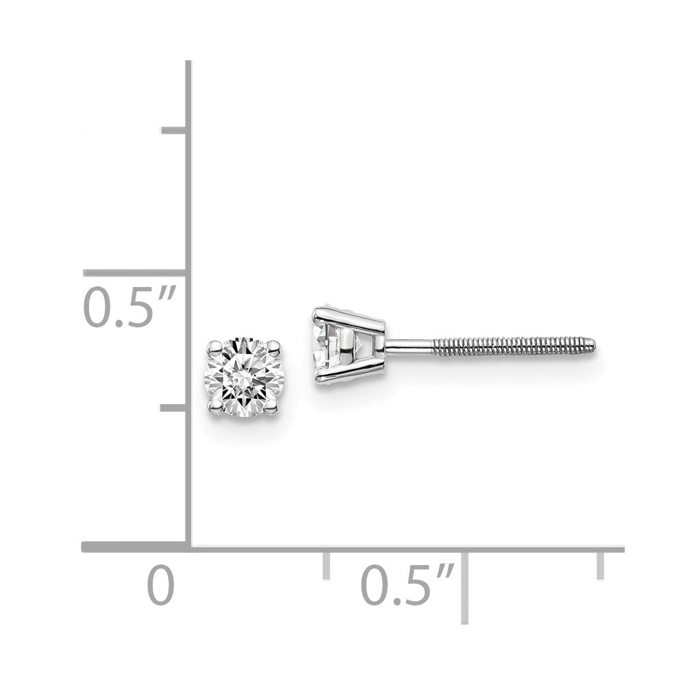 Real 14ktw .40ct SI3 G-I Diamond Stud Thread on/off Post Earrings; for Adults and Teens; for Women and Men