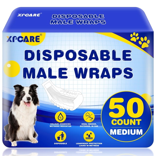 Pañales desechables para perros machos XPCARE, 50 unidades (medianos)