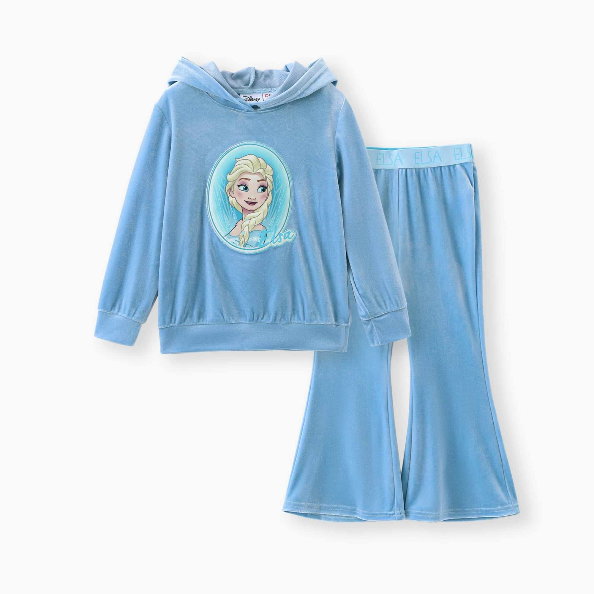 Disney Frozen Girls Sweatshirts Elsa Character Graphic Hoodie and Pants Blue Velvet 2 Pieces Sets Sizes 2 6 Walmart