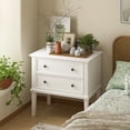 thumbnail image 2 of Gacfiew Solid Wood Nightstand with 2 Drawers, Wooden Bed Side Table, Tall Wooden Night Stand, End Table with 2 Drawers for Bedroom or Living Room, White, 2 of 10