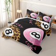 thumbnail image 3 of Castle Fairy Vintage Billiards Twin Quilt Set,Leopard Print Billiards Twin Coverlet Set,Pink Brown Black, 3 of 7