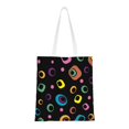 thumbnail image 1 of YFYANG Reusable Cotton Canvas Tote Shopping Bag, Colorful Geometric Patterns Washable Portable Grocery Bag for Daily Travel, 1 of 8