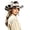 White, variant on Leopard Print Western Cowboy Fedora Hat Faux Leather Leopard Buckle Band Sun Hat Wide Brim Outdoor Hat For Horse Riding Daily(Brown-58Cm)