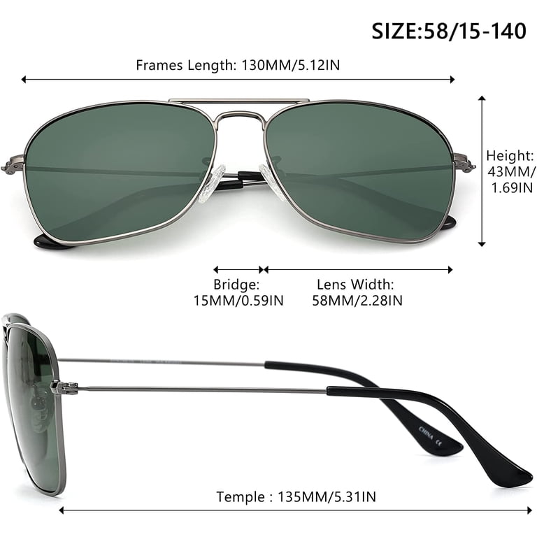 Square Aviator Sunglasses for Women Men Polarized Pilot  display picture 1