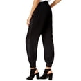 thumbnail image 2 of bar III Womens Contrast-Trim Casual Jogger Pants, Black, XX-Large, 2 of 2