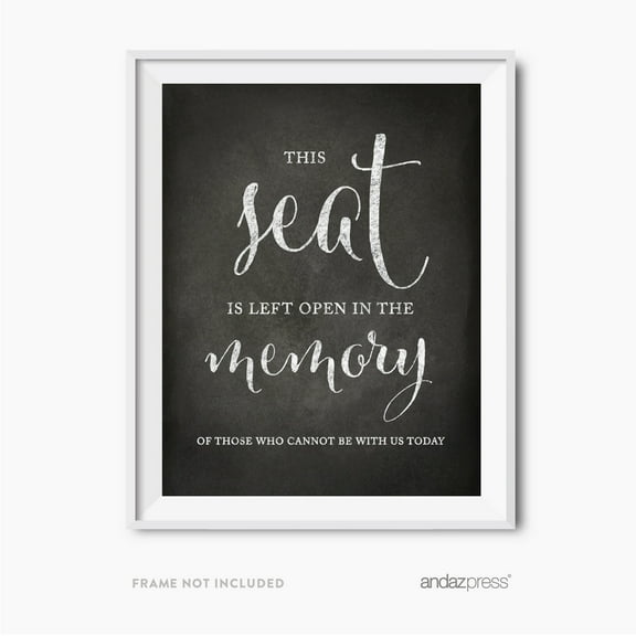 This Seat Is Left Open Memorial Vintage Chalkboard Wedding Party Signs