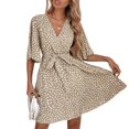 thumbnail image 2 of Vestido estampado informal con cuello en V y tirantes de manga corta para mujer Pompotops ghjkhdj15838, 2 of 8