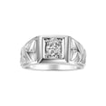 thumbnail image 1 of RYLOS Men's Rings Sterling Silver Rings Designer Weave Band 7X5MM Oval Gemstone &  Diamond Ring White Topaz April Birthstone Rings For Men Size 11, 1 of 6