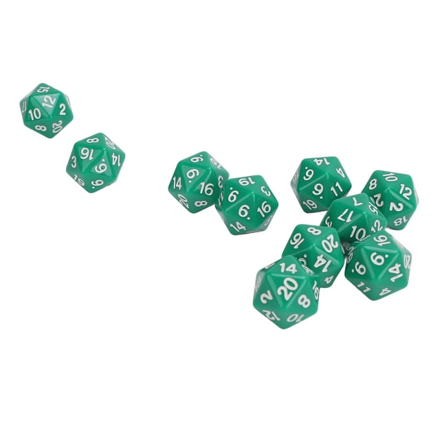 10PCS Polyhedral Set, Plastic Lightweight 20 Sided Clear Numbers Table Game for Role Playing Table Games