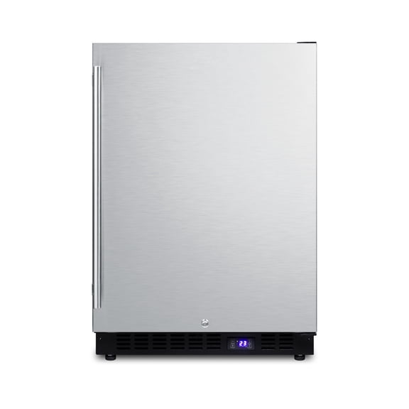 24" Wide Built-In All-Freezer With Icemaker, Stainless Steel Cabinet