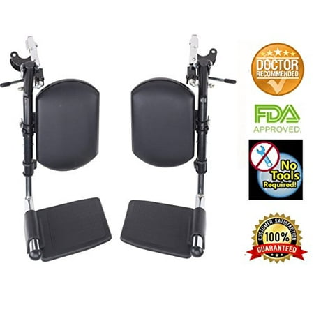 Invacare Wheelchair Replacement Parts - Wheelchair Elevating Legrests, Wheelchair Elevating Leg Rest With Padded Calf Pads, Footrest Accessories for Healthline, Drive, Invacare Wheelchair Parts, 1 Pair