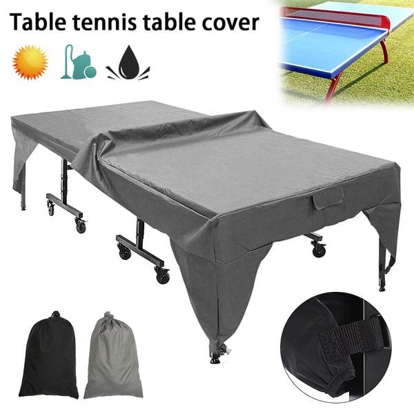 mychoose Upgraded Table Tennis Cover 155x75x144 cm Waterproof Folding/Unfolding Ping Pong Table Cover for Indoor Outdoor Table Black