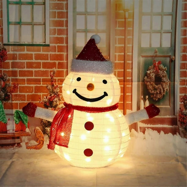 Light Christmas Decoration Outdoor Christmas Lighting Outdoor Figures, Santa Claus Snowman LED With 40 LEDs Foldable