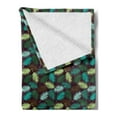 thumbnail image 2 of Tropical Soft Flannel Fleece Blanket, Exotic Torbay Palm Tree Leaves Silhouette Vibrant Greenery Tonal Negative Effect, Cozy Plush for Indoor and Outdoor Use, 50" x 60", Multicolor, by Ambesonne, 2 of 5