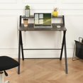 thumbnail image 3 of Homylin 32-Inch Folding Computer Desk with Shelf, 3 of 9