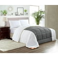 thumbnail image 1 of SGI Oversized Queen Contrast Comforter Set Microfiber Fill 3 Piece Dark Gray, 1 of 5