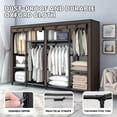 thumbnail image 4 of Black & Gray Simple Wardrobe 59"/80.7", Multi-Layer Storage Cabinet, Stable & Easy Assembly, for Bedroom, Rental, Dormitory, Clothing & Accessories Organizer, 4 of 9