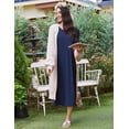 thumbnail image 5 of Ekouaer 3 Pack Sleepshirt Women Long Nightgown Lounge Sleep Dress Sleepwear Nightshirt Short Sleeve Sleepwear, 5 of 7