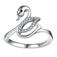 thumbnail image 2 of Silver Rings Swan Fashional Design Personalize Ring Gift for Girls Lover Daughter, 2 of 9