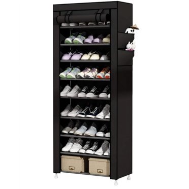 Zimtown 10 Tier Shoe Rack Shelf Storage Closet Organizer Cabinet W Cover Rose