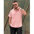 thumbnail image 2 of COOFANDY Men's Cuban Guayabera Shirt Short Sleeve Button Down Shirts Casual Summer Beach Linen Shirts, 2 of 6