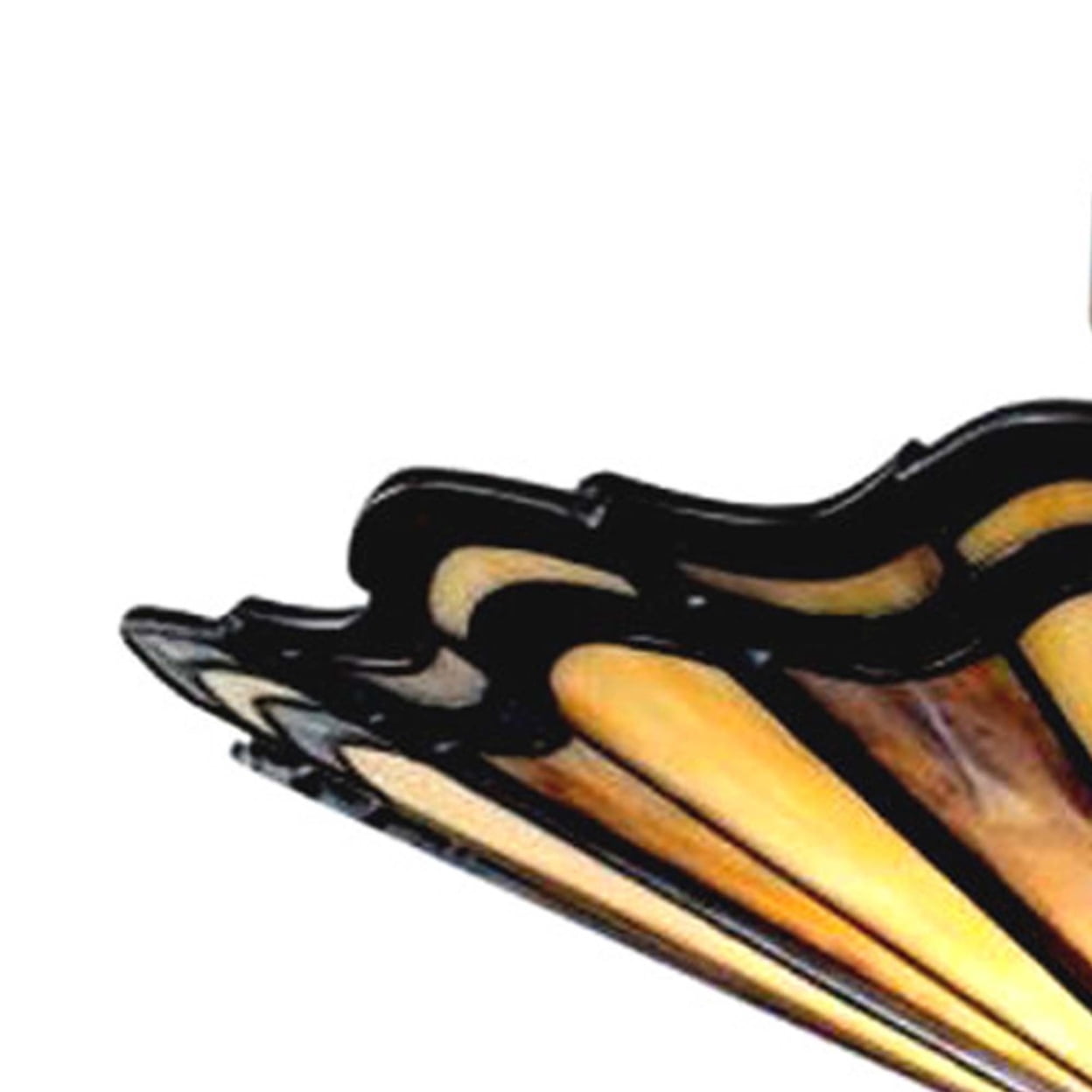 Tiffany Style Mission Semi Flush Mount Ceiling Fixture, Bronze