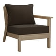 thumbnail image 2 of WestinTrends Avalon Outdoor Patio HDPE Right Arm Sectional Corner Club Chair with Patio Cushions, Weathered Wood/Brown, 2 of 13