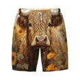 thumbnail image 4 of Lsque Mens Swim Trunks Vintage Sunflower Cow Pattern - Bathing Suit Compression Liner - Beach Swim Shorts Swimwear - (S-3XL) - Stretch Quick Dry -3X-Large, 4 of 9