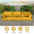 thumbnail image 5 of Snubbull 8-Piece Patio Furniture Cushions, Replacement Outdoor Cushions for 3-Seat Sectional Sofa, Waterproof & Zipped, 25.6"*23.6"*6", Yellow​​, 5 of 8