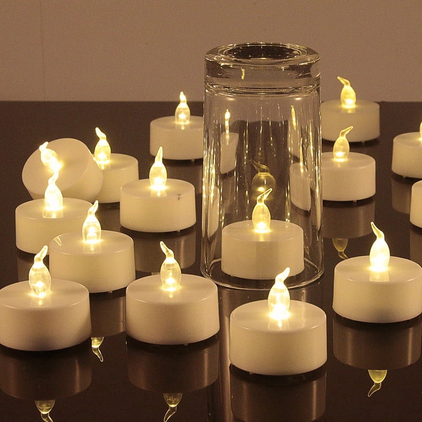 DUNCHATY 50 Large Pack of Battery Flameless Candles, for Big Events, Church, Wedding Reception, and Holiday Lighting