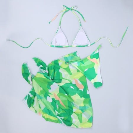 

LEEy-World Swimsuit Women Women s Sports Underwear Love Beach Swimsuit Bikini Two Piece Bikini Suit Swimsuit Green XL