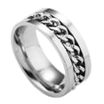 thumbnail image 5 of HOOUN Women Men Stainless Steel Silver/Gold Rings Wedding Band Jewelry Gift Size 6-12-11-#5, 5 of 8