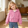 thumbnail image 5 of RTKFRFLM Kids Hoodie Jacket Fall Long Sleeve Solid Color Hooded Sweatshirt Casual Zipper Outerwear with Pockets 4-13Y, 5 of 7