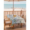 thumbnail image 2 of Outdoor Tablecloth with Umbrella Hole for Patio/Picnic/Party/Camping, Blue Hydrangeas Waterproof Table Cloth Rectangle Table Cover Washable, Spring Rustic Floral Butterflies Burlap (60"x 84"), 2 of 9