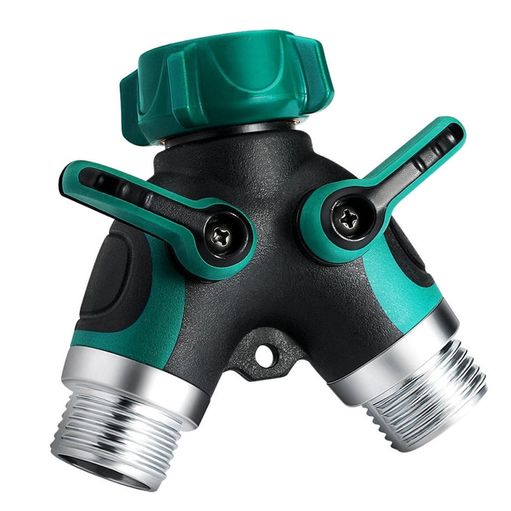 2-Way Distributor Water Flow Regulable Practical Faucet Y Hose Alloy Connector 
