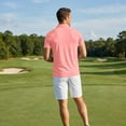 thumbnail image 5 of Evdexr Men's Polo Shirts Button Down Short Sleeve Shirts Summer 2026 Collared Casual Quick Dry Golf Tops Breathable Moisture Wicking T Shirts Pink L, 5 of 9