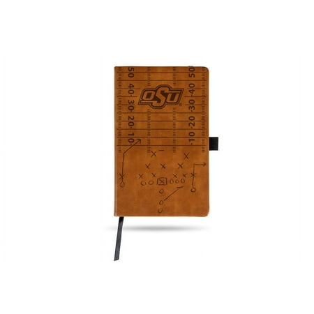 Oklahoma State Cowboys Laser Engraved Brown Notepad With Elastic Band