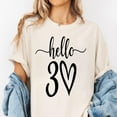 thumbnail image 2 of Hello 30 T-Shirt Birthday Shirt Tshirt for Women Cute 30th Birthday Party Top Celebration Outfit Heart Graphic Tee, 2 of 7