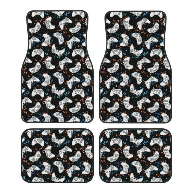 Kdxio Game Print Car Floor Mats Universal SUV Front Rear Floor Foot Mats 4-Piece Full Set with Non-Slip Rubber Backing Car Accessories for Most Cars