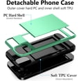 thumbnail image 2 of Case Compatible with iPhone 15 with Card Holder, Dual Layer Shockproof Wallet Phone Case, Hidden Card Slot Sliding Protective Hard Shell Back Cover Slim Case for iPhone 15, 6.1 Inch Mint, 2 of 14