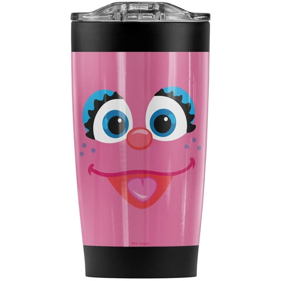 Sesame Street/Abby Face Stainless Steel Tumbler 20 oz Coffee Travel Mug/Cup, Vacuum Insulated & Double Wall with Leakproof Sliding Lid | Great for Hot Drinks and Cold Beverages