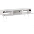 thumbnail image 2 of SONOROUS Studio ST-360 Wood and Glass Modern TV Stand with Spike Metal Legs for Sizes up to 75" (Modern Design Cabinet for Your Audio/Video Components and Consoles, Comes with I/R Repeater) - White, 2 of 6