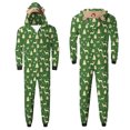 thumbnail image 2 of Odeerbi Christmas Onesie Pajamas for Family Holiday Sleep Jumpsuit Long Sleeve Family Christmas Pajamas Matching Sets Dad Fashion Lattice Print Plush Jumpsuit Sleepwear PJs Set Green, 2 of 6
