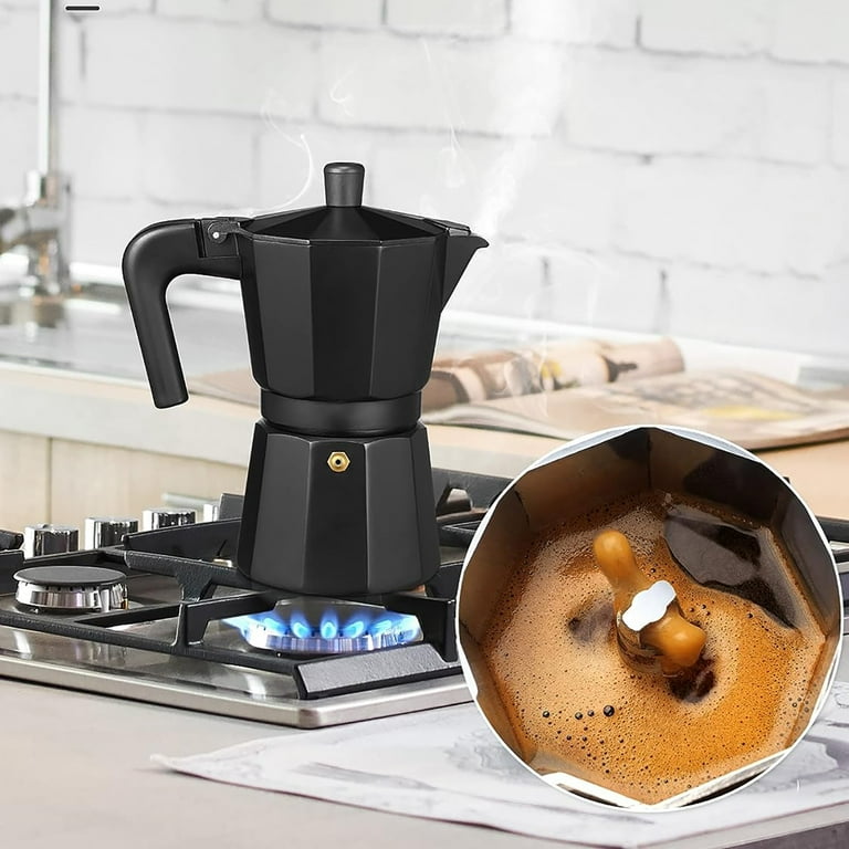 Otufan Classic 3-Cup Mocha Coffee Pot, Aluminum Espresso Maker