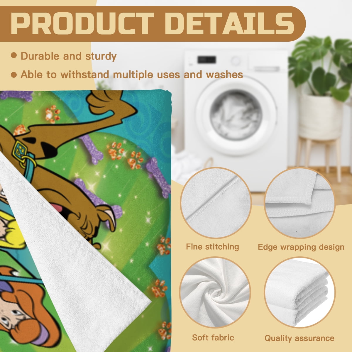 Scooby Beach Towel Gift for Women Girls Boys Teenager Men 30"x60" Quick Drying Microfiber