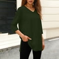 thumbnail image 4 of Mittory Women's Plus Size 3/4 Sleeve Blouse - V-Neck Loose Fit Flowy Top for Dressy Casual Wear, 4 of 6