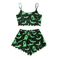 thumbnail image 4 of Hvot&aat Halloween Pajamas Sets for Women Pumpkin Ghost Print Camisole Tank Tops and Shorts Casual Holiday Funny Sleepwear, 4 of 5