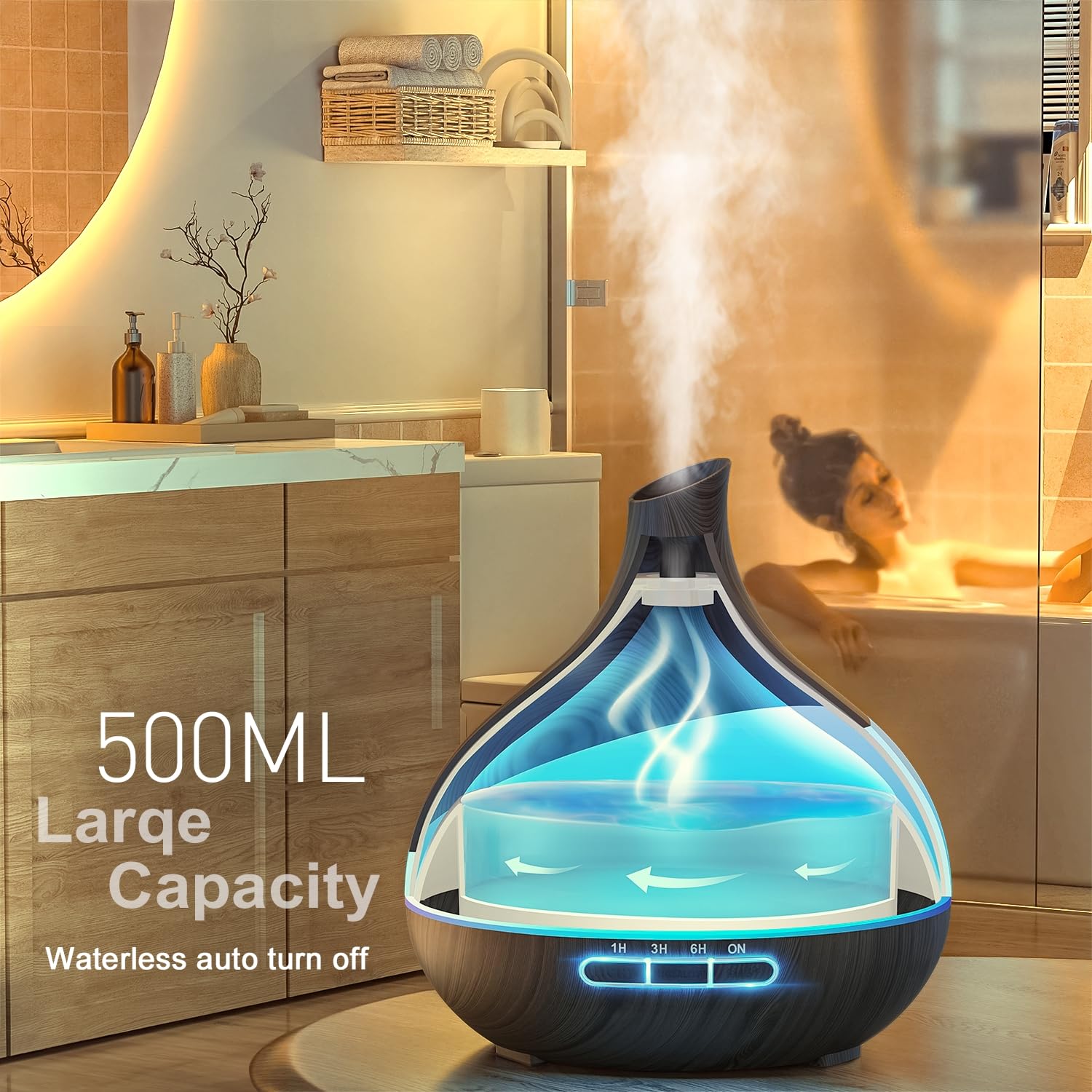 Noahstrong 550ml Essential Oil Diffuser with Remote Control and LED Lights photo 2