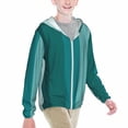 thumbnail image 2 of Cauagu Teal Color Print Sun Protection Jacket for Teen,Full-Zipper Long Sleeve Sun Shirts with Pockets UV Hoodie Shirts Outdoor Athletic Jacket-XX-Large, 2 of 7
