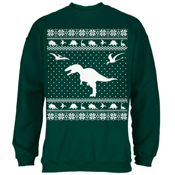 Dinosaurs Ugly XMAS Sweater Forest Adult Sweatshirt - Small